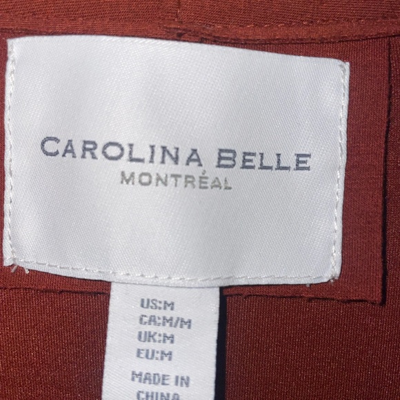 Carolina Belle Montreal Rust Orange  Long Cardigan Duster Sz Medium - Picture 4 of 5